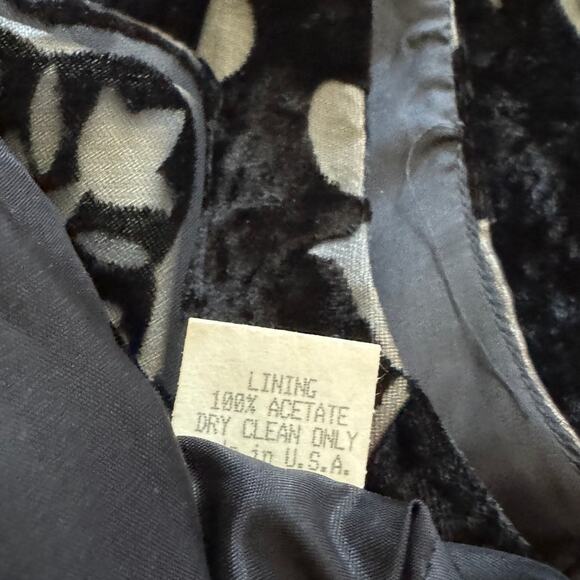 Vintage Tabloid 90s Black Burnout Velvet Floral Mini Dress Whimsygoth Y2K Retro - Picture 4 of 8